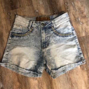 Delacort white washed jean denim hi-rise shorts